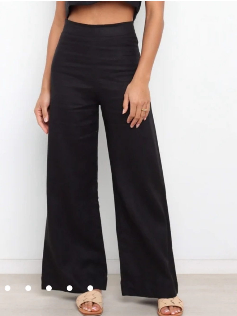 Petal + Pup Black linen wide leg Pants size XS